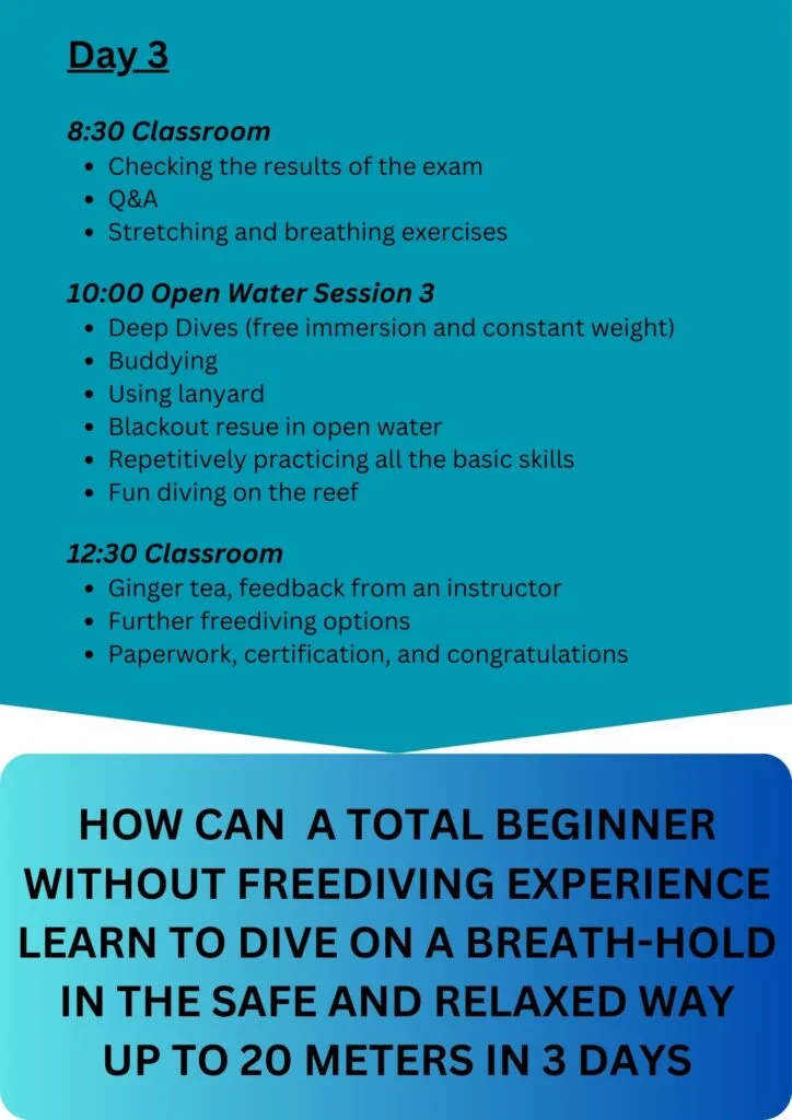 free diving classes Wave 1 - Day 3
