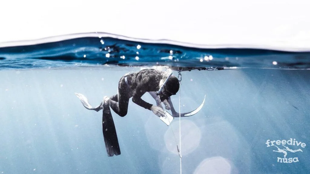 duck dive in freediving